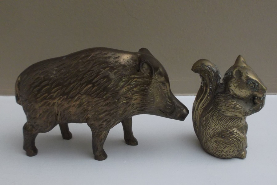 Two Brass Animal Figurines