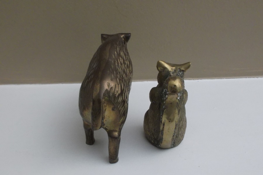 Two Brass Animal Figurines