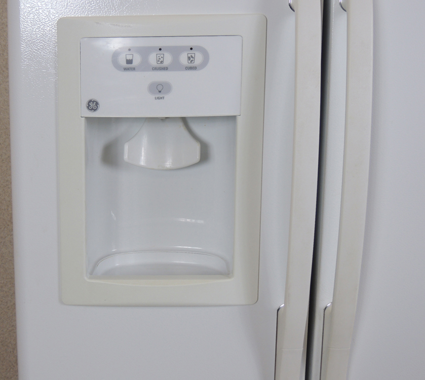 White GE Side By Side Refrigerator