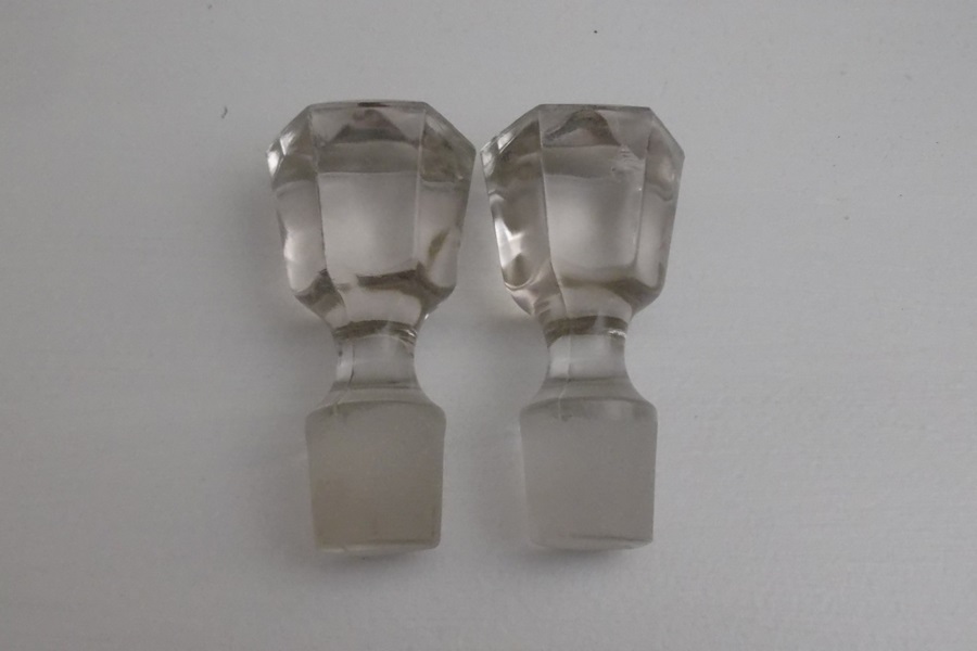 Two Etched Glass Decanters