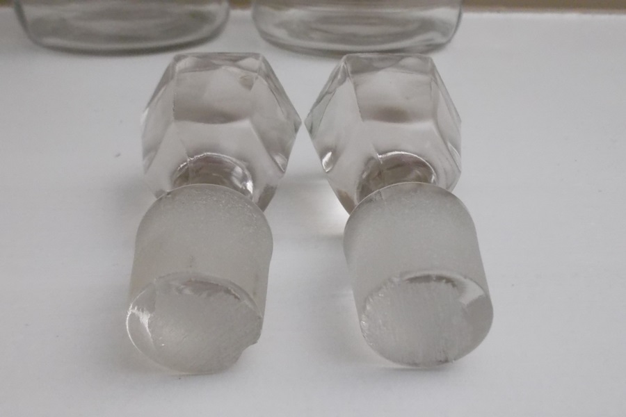 Two Etched Glass Decanters