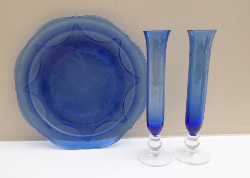 Three Cobalt Blue Items