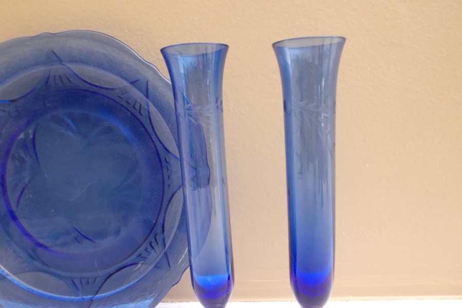 Three Cobalt Blue Items