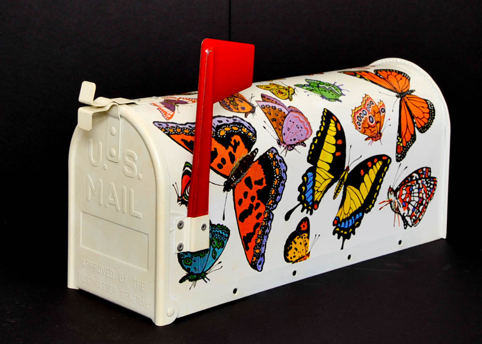 Butterfly Print Mailbox