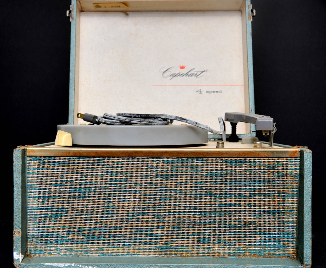 Duo of Record Players and Various Singles
