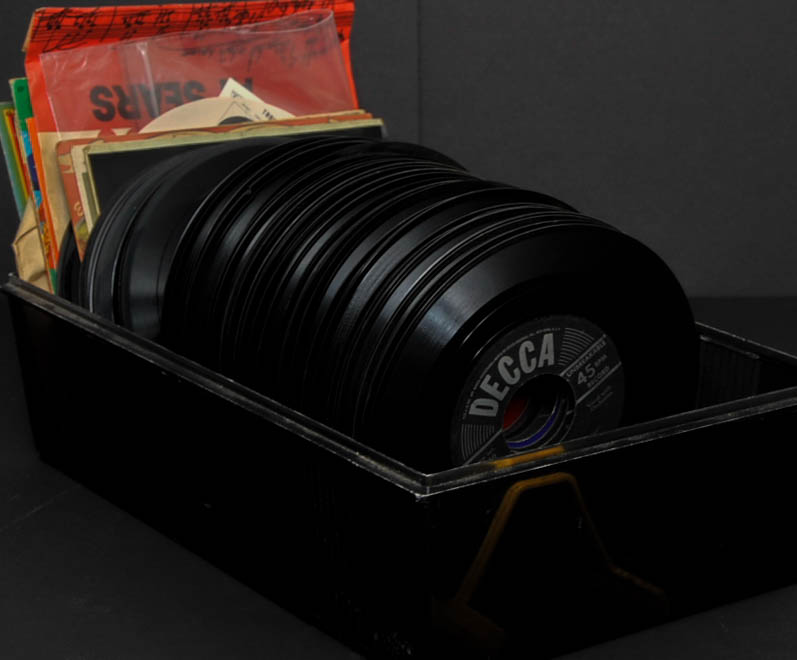 Duo of Record Players and Various Singles