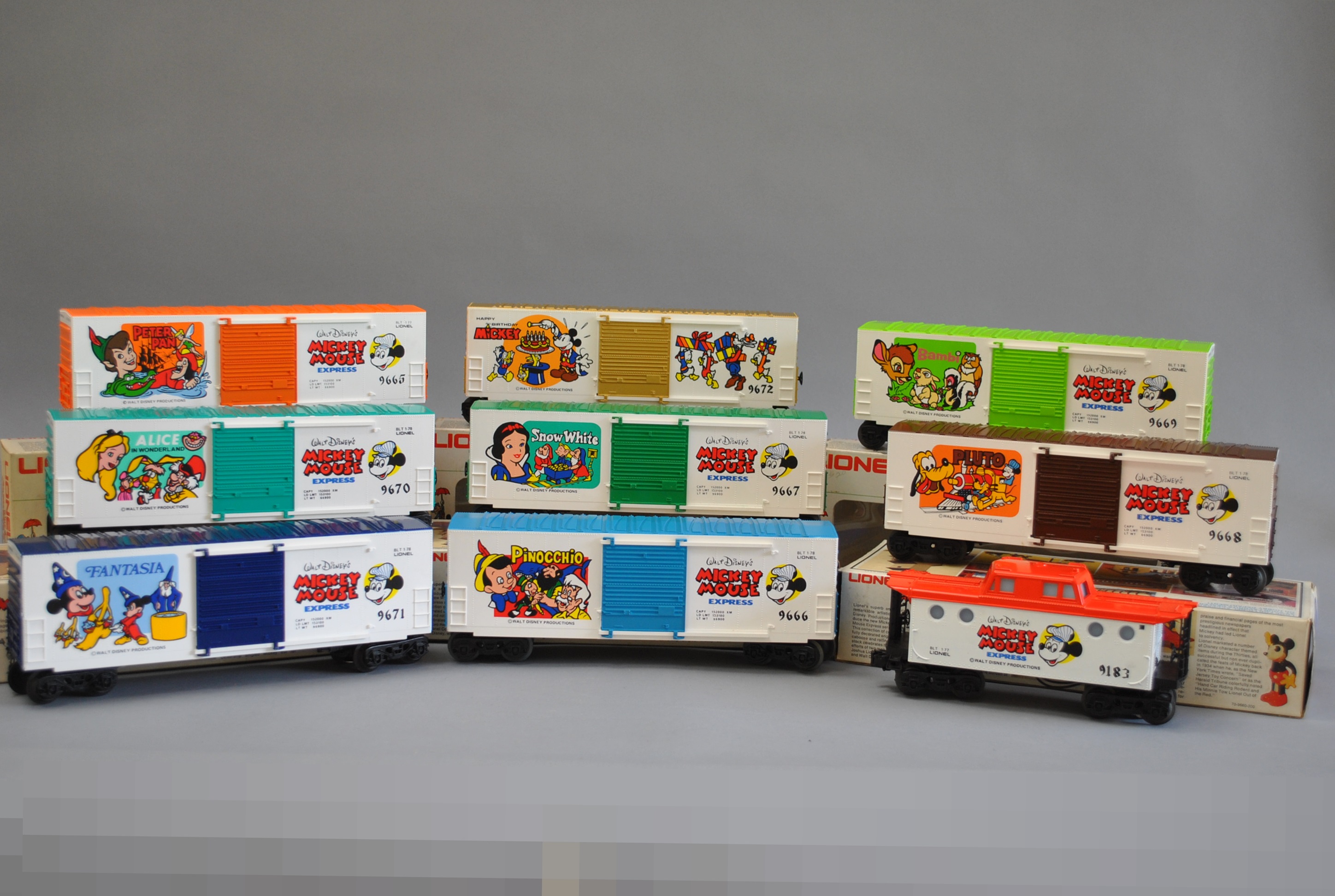 Lionel Walt Disney's "Mickey Mouse Express" Nine Car Train Set