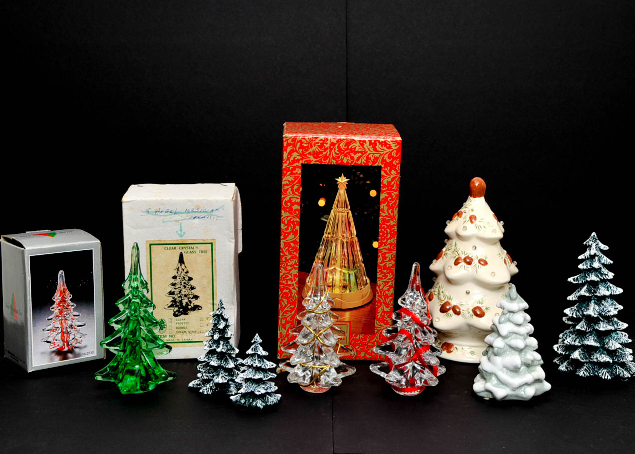 Ceramic and Glass Christmas Trees