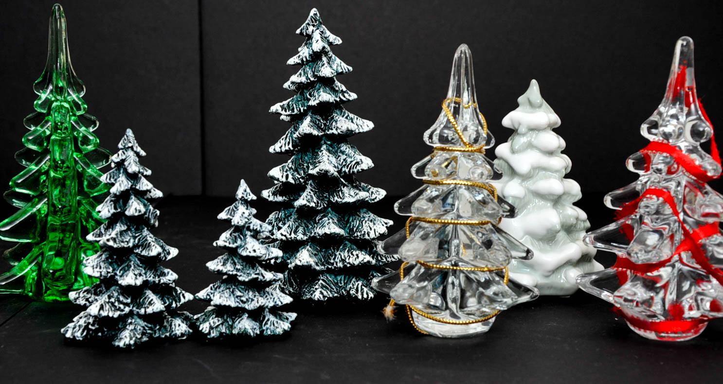 Ceramic and Glass Christmas Trees