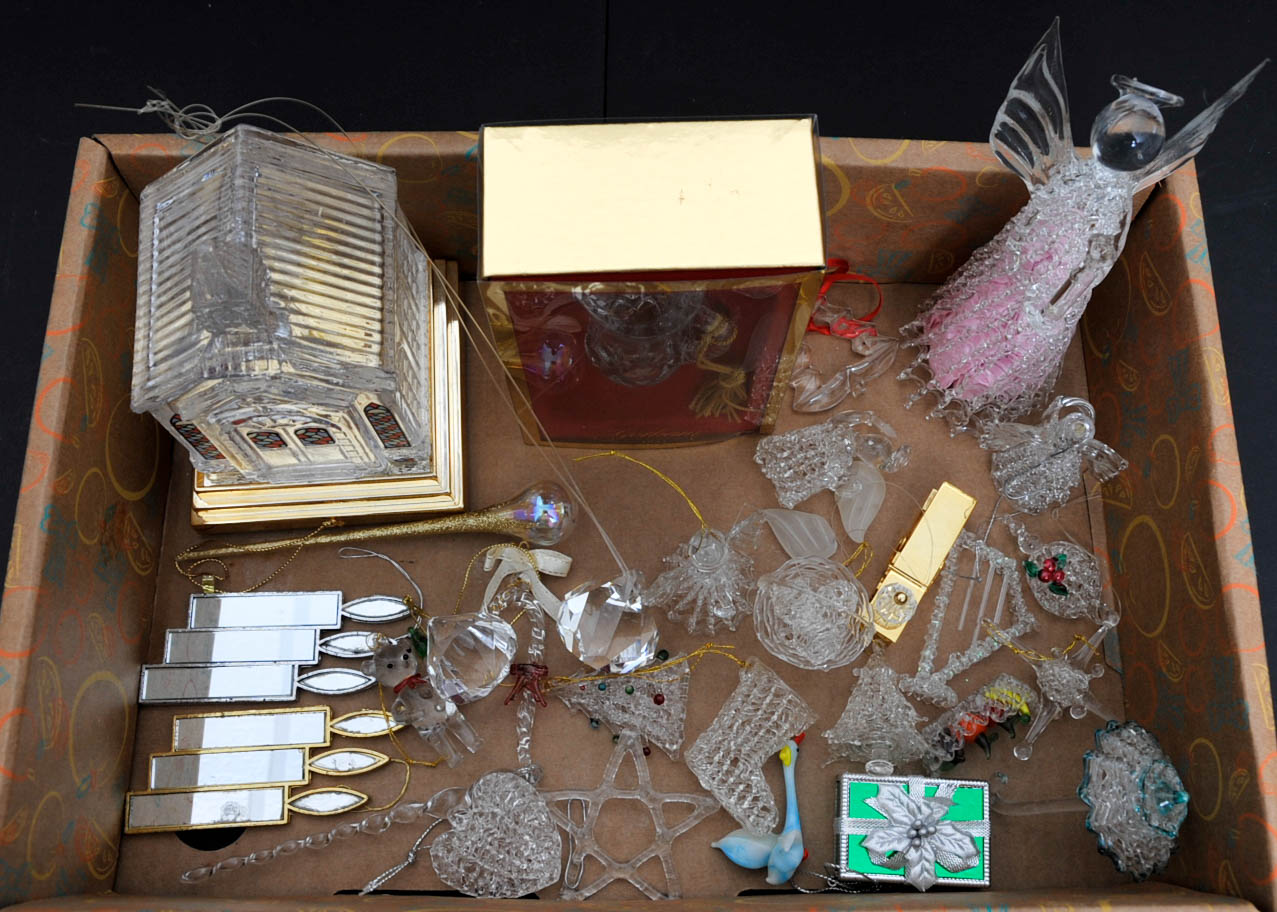 Spun Glass Christmas Decorations