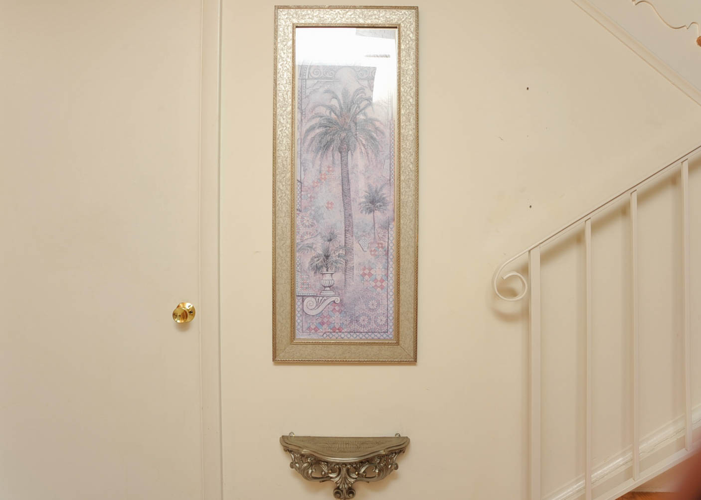 Framed Print and Accent Shelf