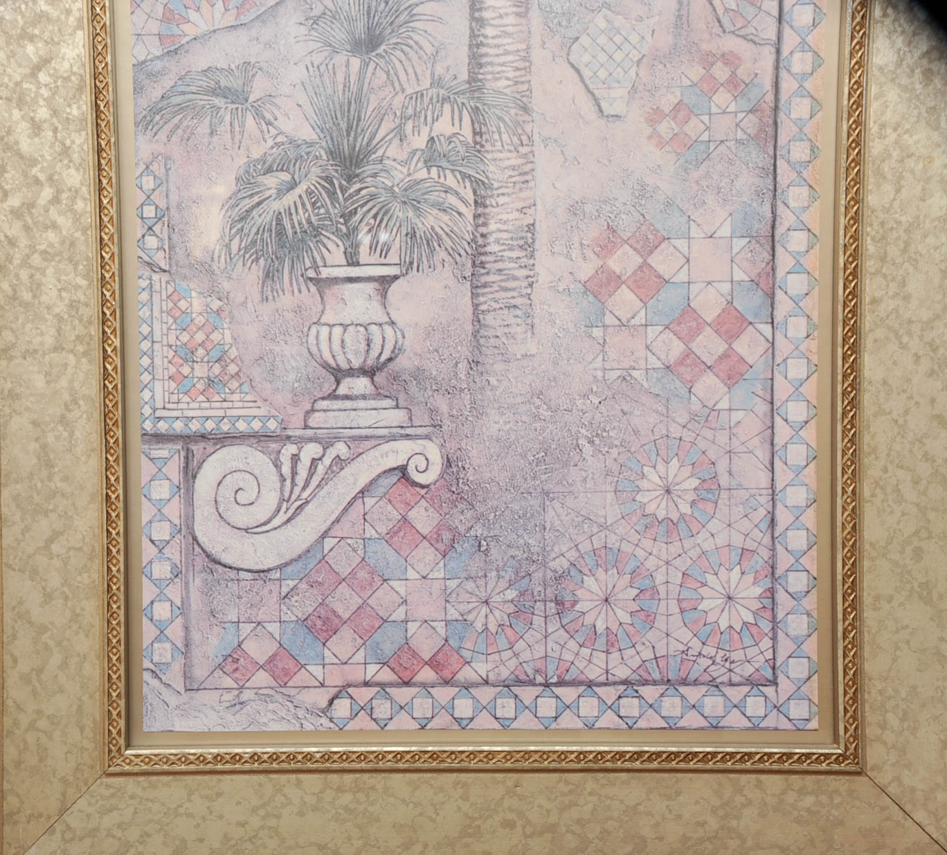 Framed Print and Accent Shelf