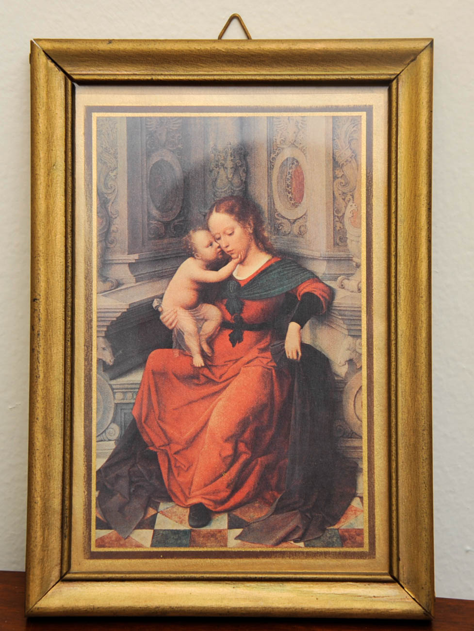 Oval Gilt Mirror and Framed Prints