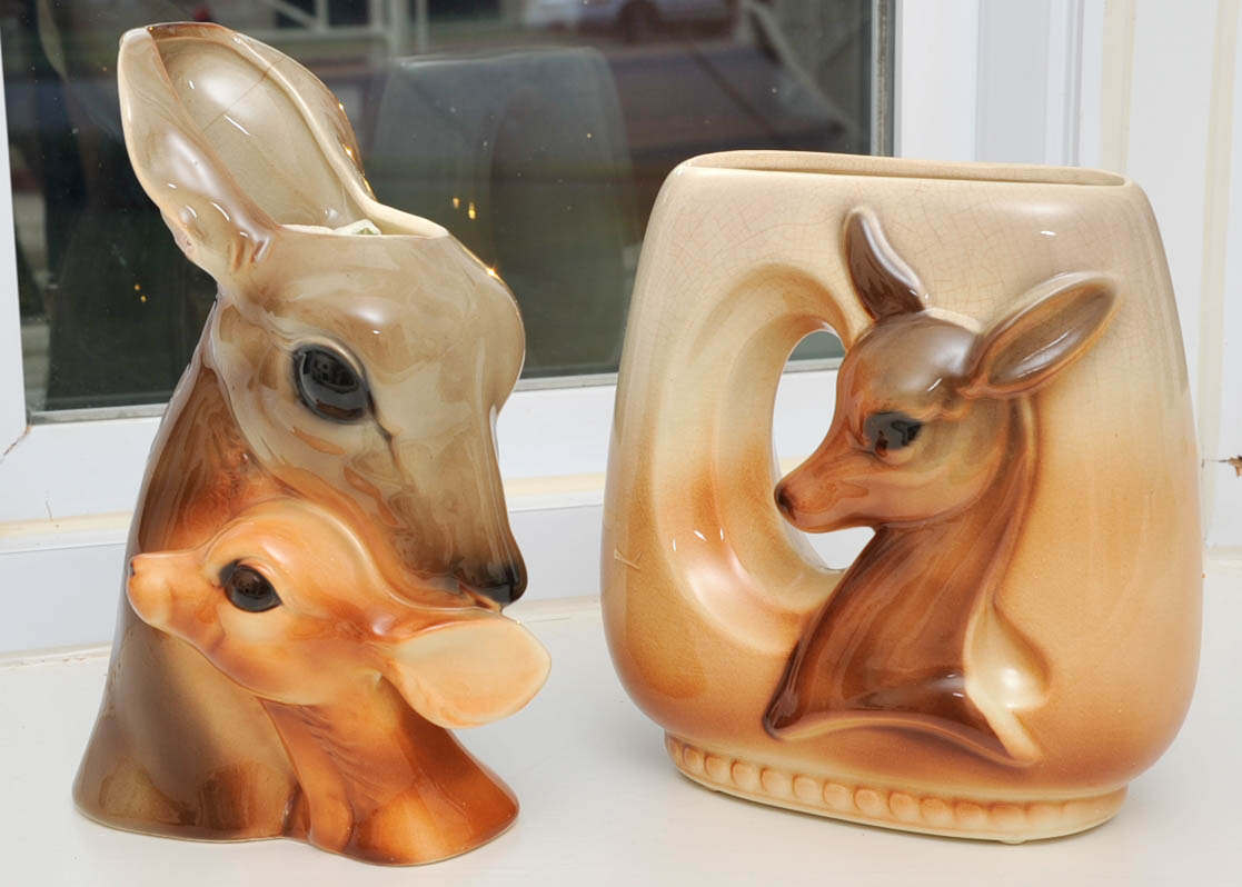 Royal Copley Deer and Fawn Vases