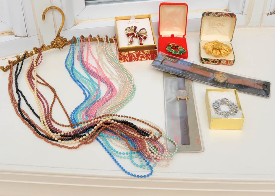 Christmas Brooches and Fashion Watches