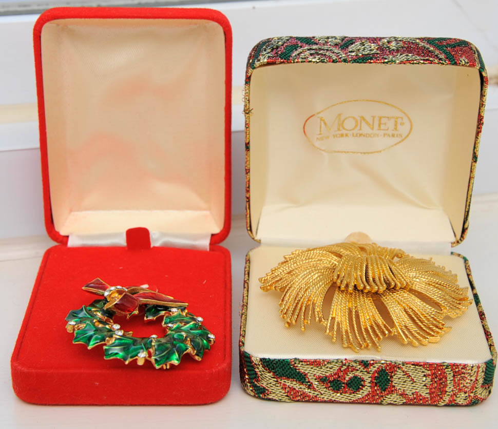 Christmas Brooches and Fashion Watches