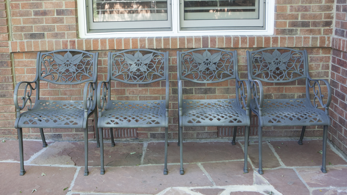 Wrought Iron Patio Table and Four Chairs