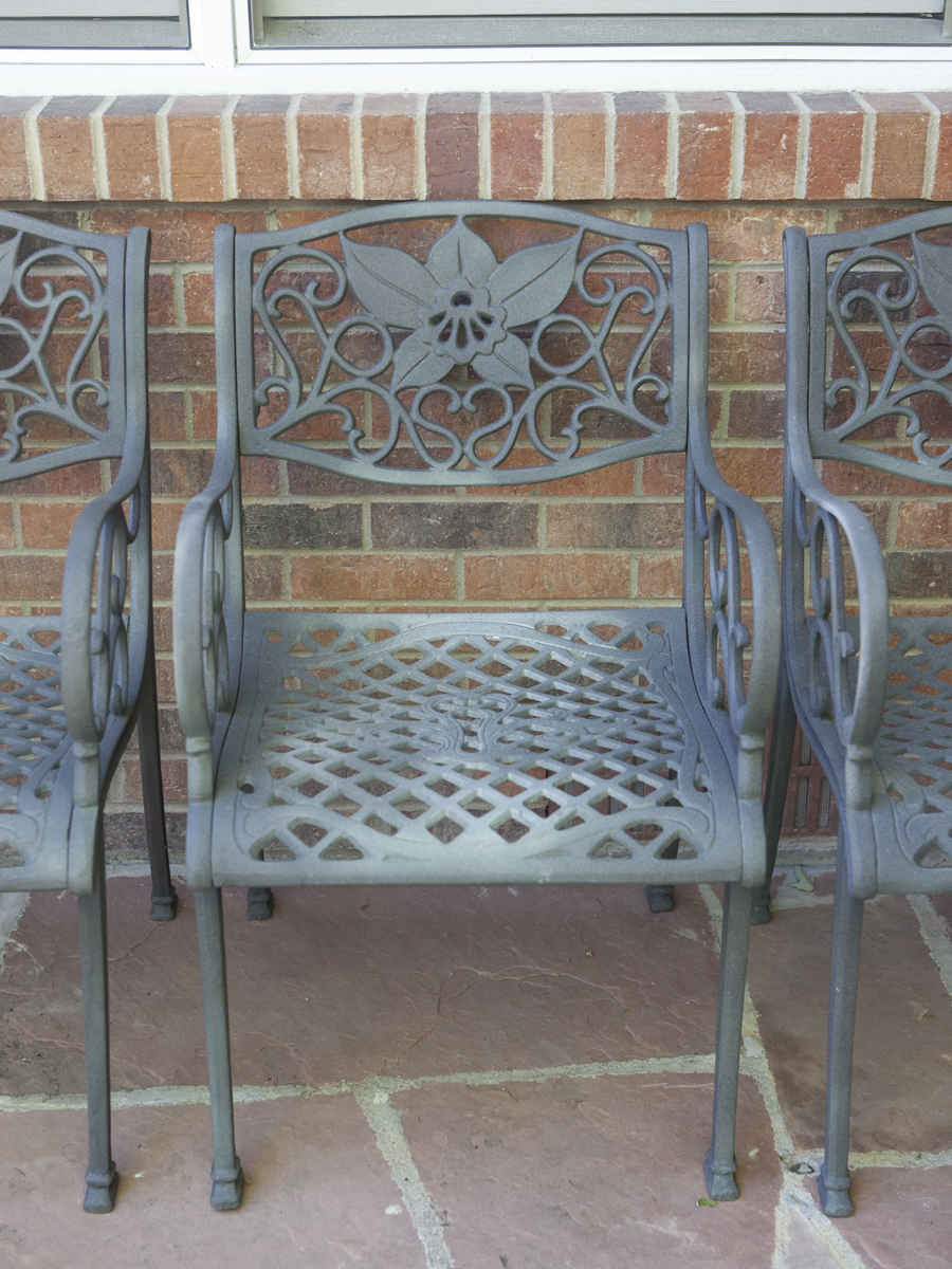 Wrought Iron Patio Table and Four Chairs