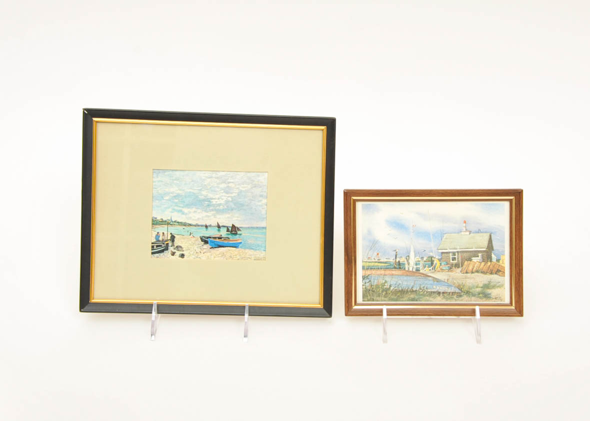 Two Framed Sea Side Prints