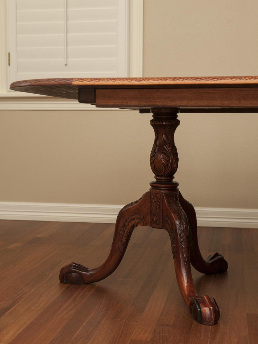 Custom Made Chippendale Style Dining Table and Chairs