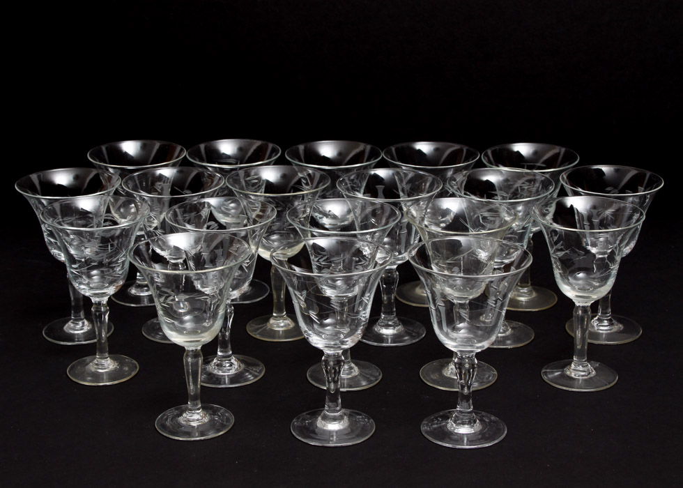 Etched Cordial Glasses