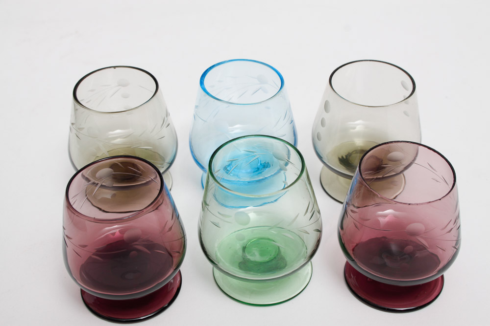 Colored Glass Shot Glass and Barware Collection