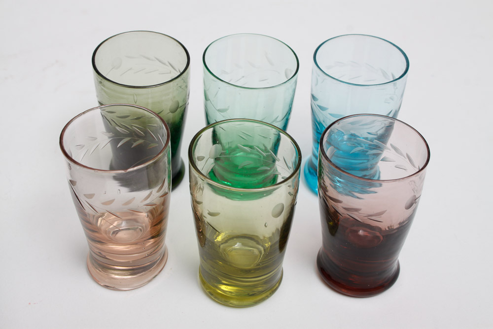 Colored Glass Shot Glass and Barware Collection