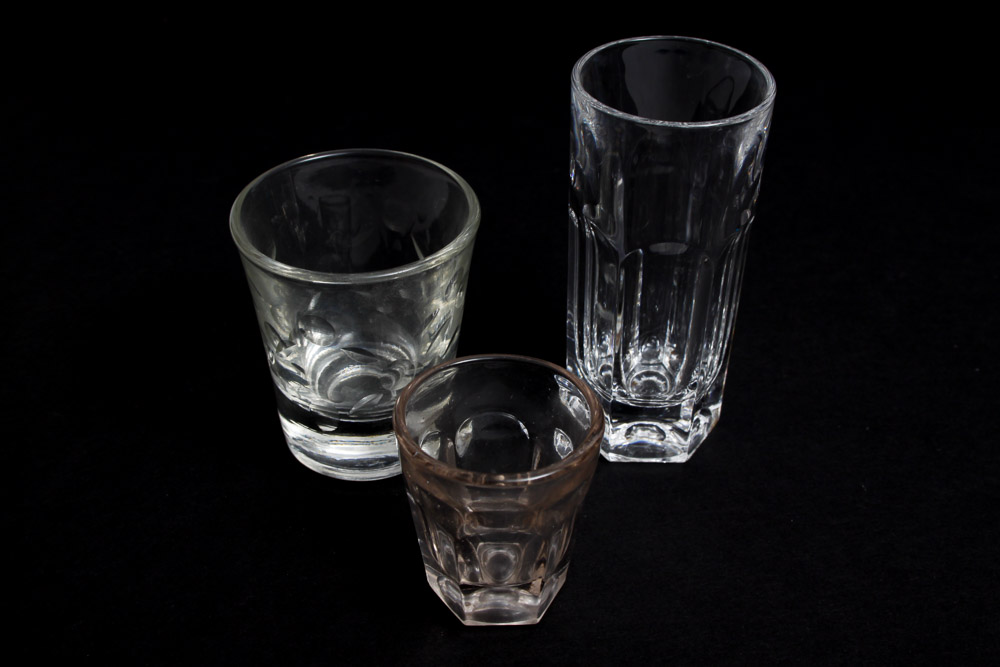 Colored Glass Shot Glass and Barware Collection