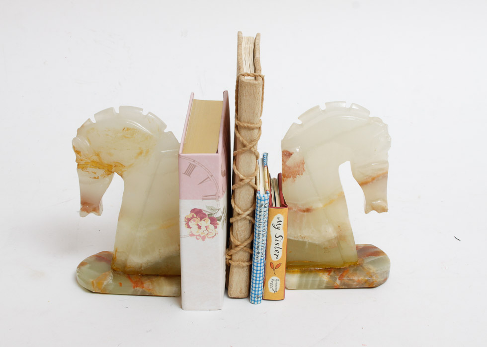 Onyx Horse Head Bookends