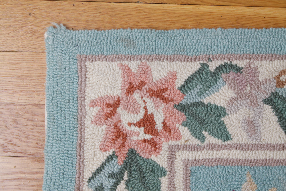 Hooked Floral Runner Rug