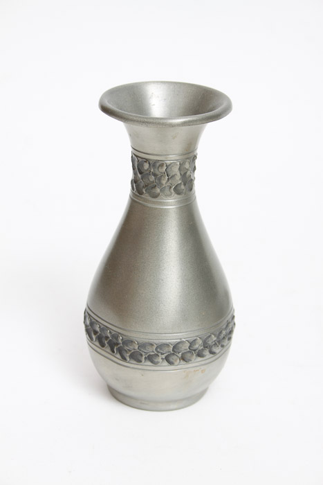 Pewter Vase and Mirror Set