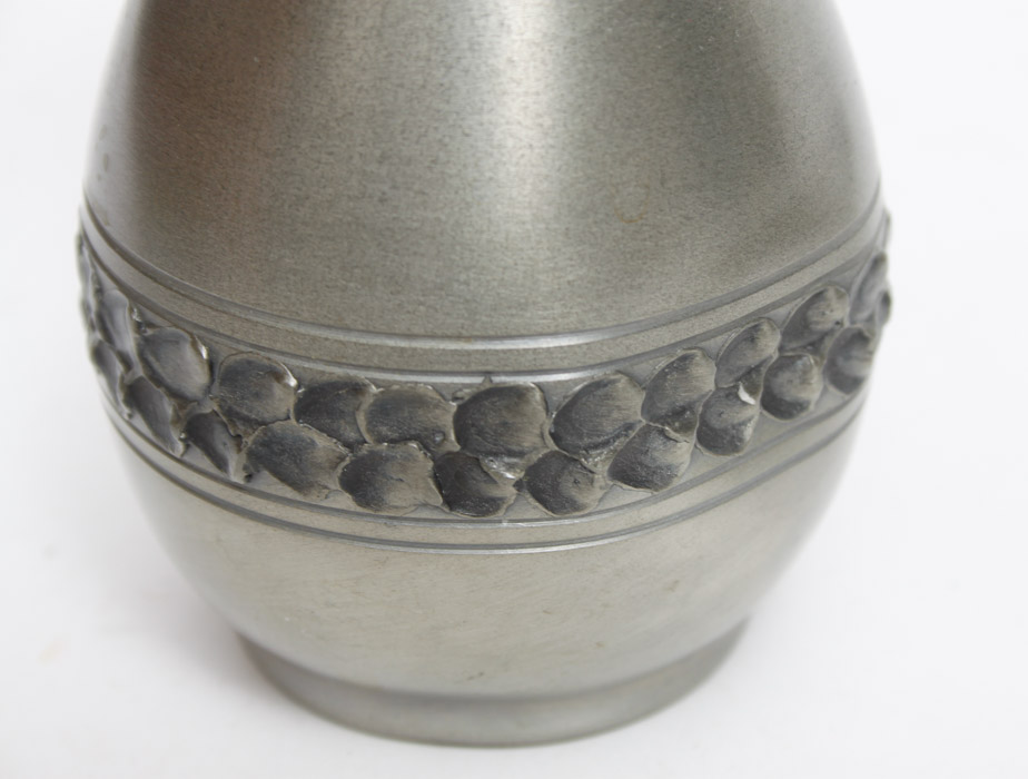 Pewter Vase and Mirror Set