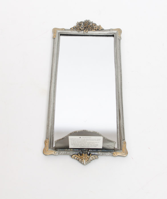 Pewter Vase and Mirror Set