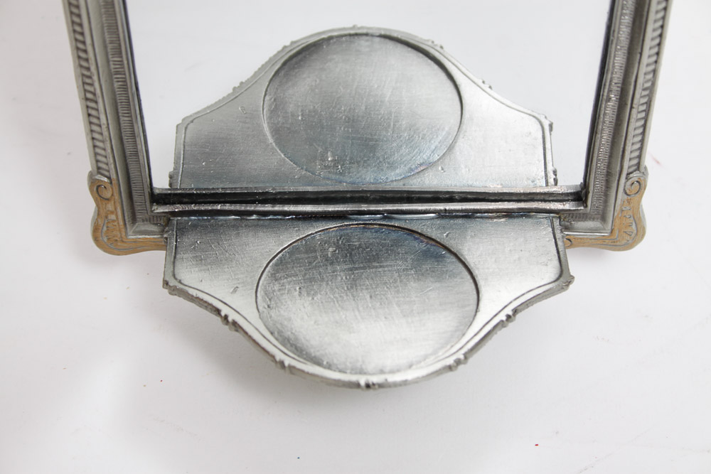 Pewter Vase and Mirror Set