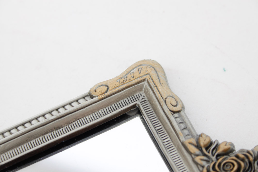 Pewter Vase and Mirror Set