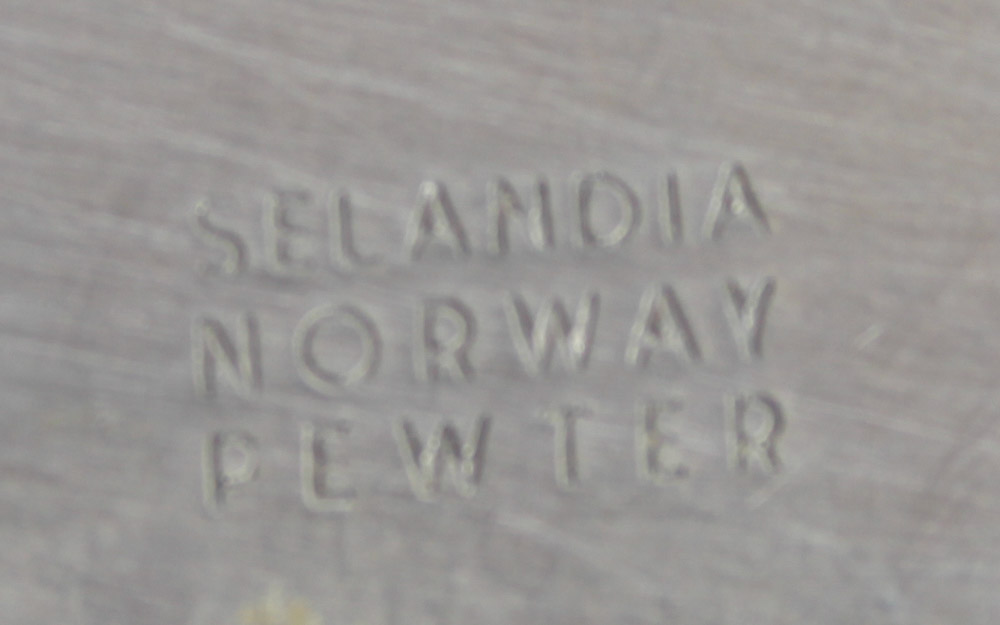 Pewter Vase and Mirror Set