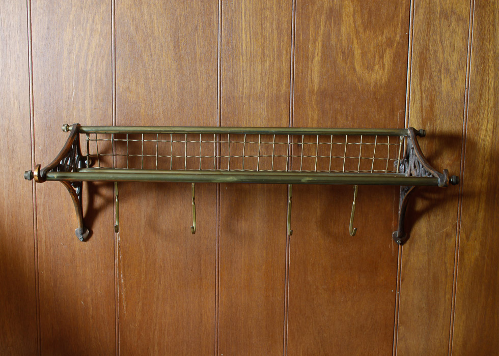 Antique Brass Hat Rack
