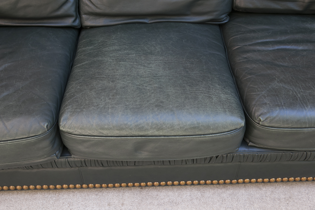 Leathermen's Guild Green Leather Sofa