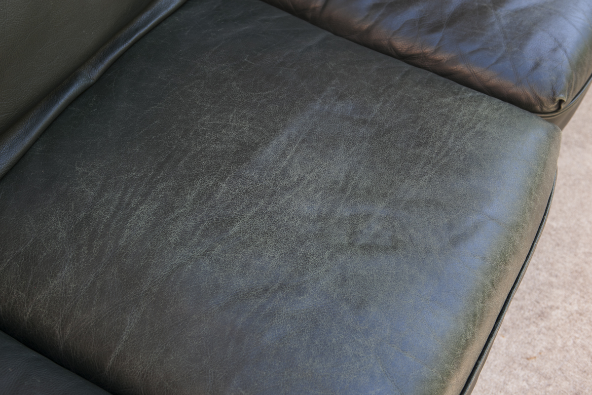 Leathermen's Guild Green Leather Sofa