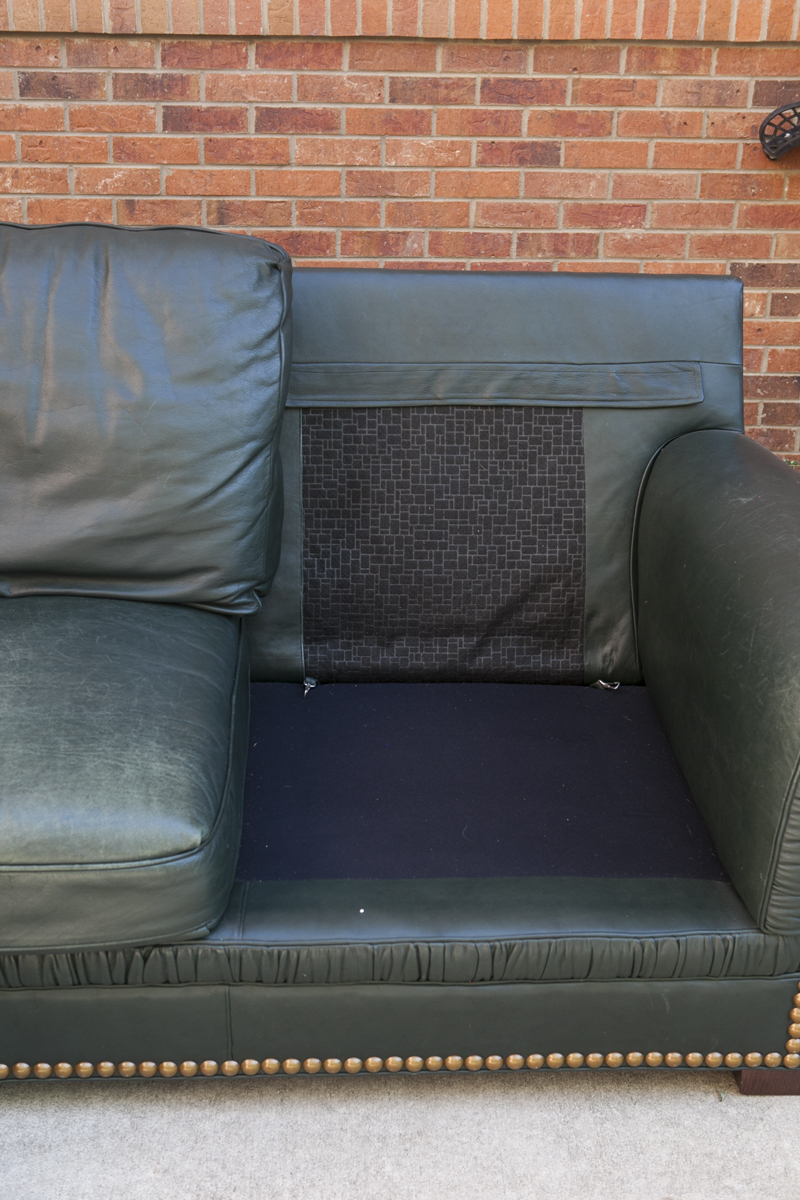 Leathermen's Guild Green Leather Sofa