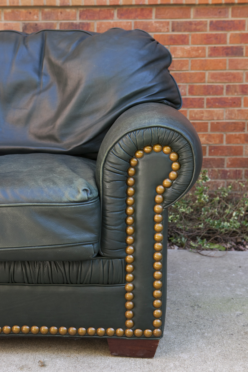 Oversized Leather Chair and Ottoman