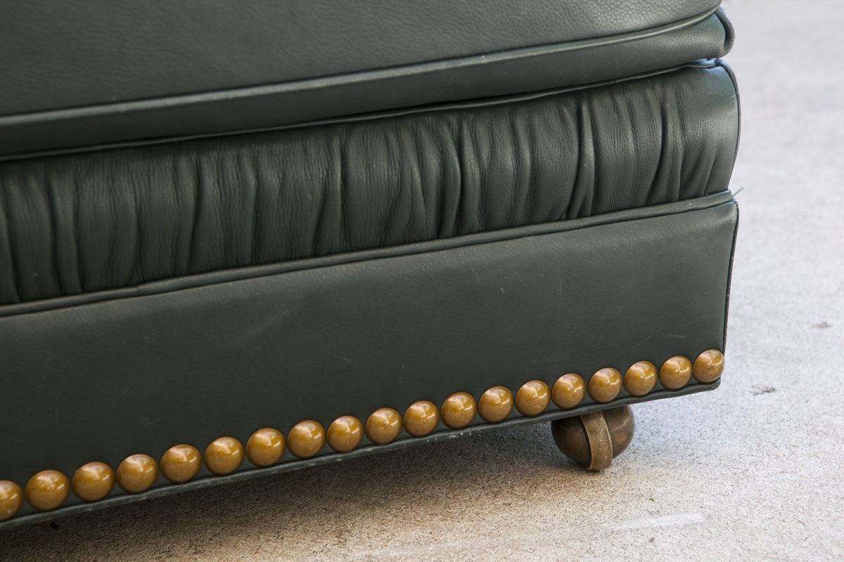 Oversized Leather Chair and Ottoman