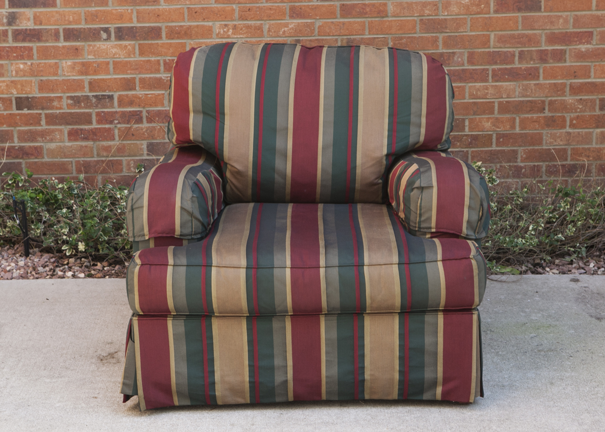 Large Striped Living Chair