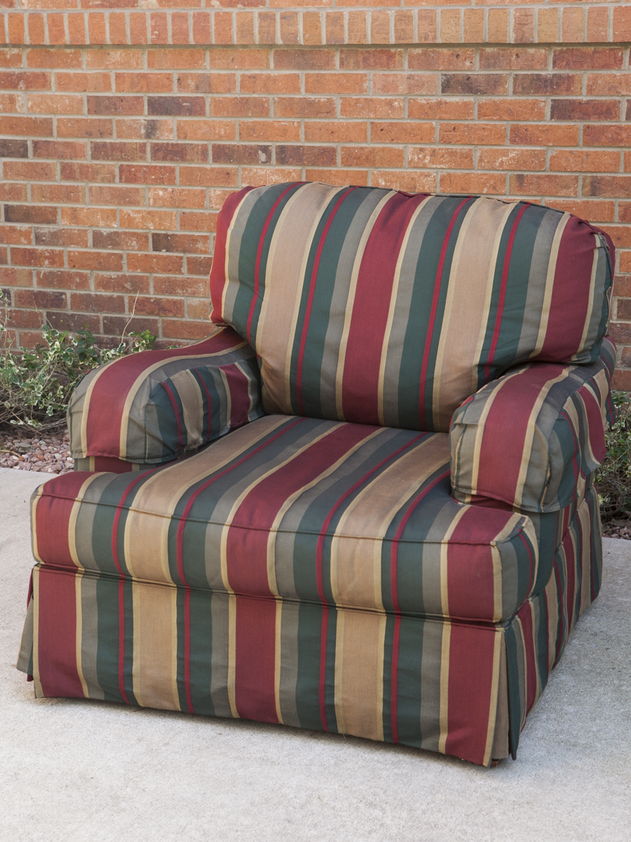 Large Striped Living Chair