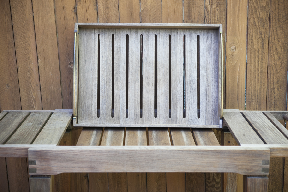 Smith and Hawken Teak Patio Serving Table