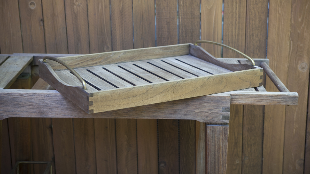 Smith and Hawken Teak Patio Serving Table