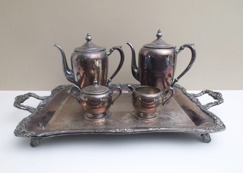 National Silver on Copper Tea Set