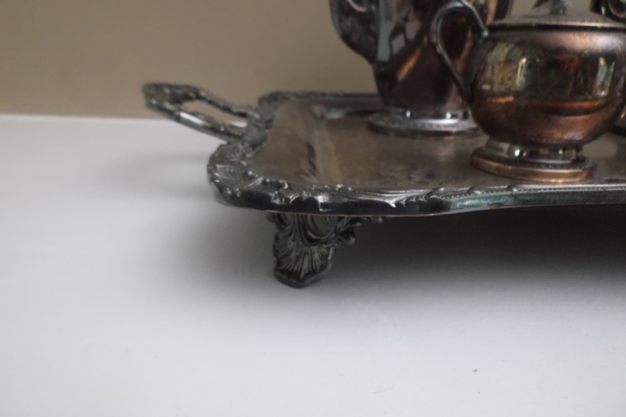 National Silver on Copper Tea Set