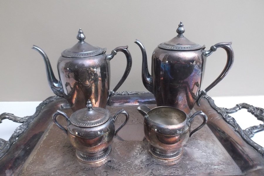 National Silver on Copper Tea Set