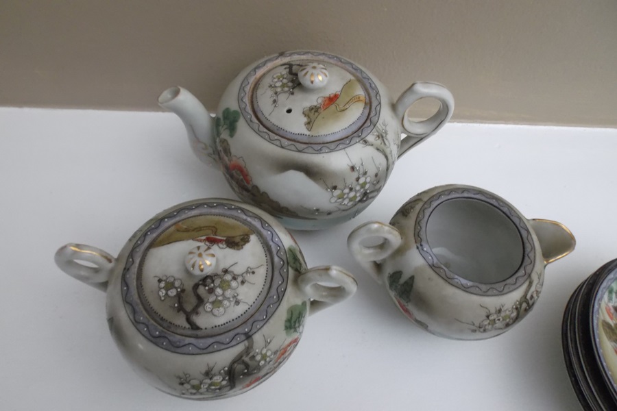 Japanese Moriage Porcelian Tea Set